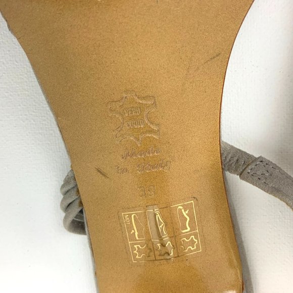 Vintage Giorgio Armani Gray Suede Strappy sandals Heels Sz 39 (8) - Picture 12 of 16